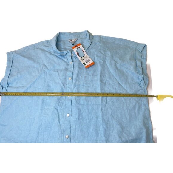 Orvis Linen Short Sleeve Button Down Shirt XXL Blue NWT 55% Linen - Picture 7 of 7